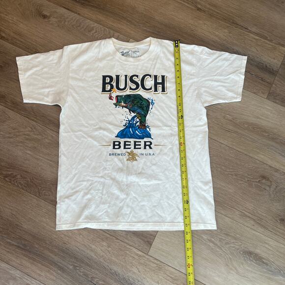 BREW CITY Men's Busch Jumping Fish T-Shirt Size L In White - Picture 2 of 7